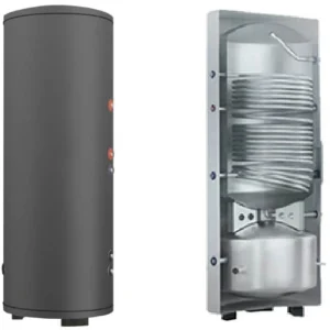 Boiler ATLAS 300L cu o serpentina marita (2.15 mp) pt pompa de caldura cu puffer integrat 100 litri Atlas ATL-300/100L-1S