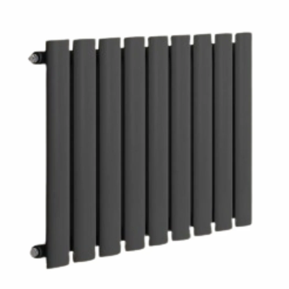 Calorifer orizontal plat cu multiblock, racord central G de 1/2 toli, un singur strat, 600 x 614 mm, 447 W, antracit