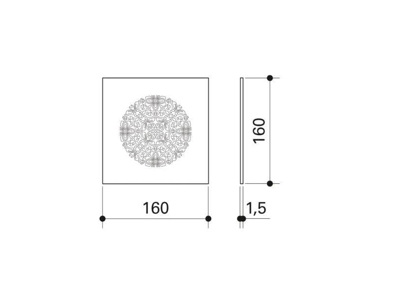 Grila, FRANKISCHE, profi-air Starline design FLORA Compakt, Ø 160 mm, alb vopsit