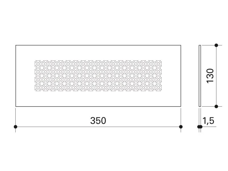 Grila, FRANKISCHE, profi-air Starline design PYRAMIDE, 350 x 130 mm, alb vopsit