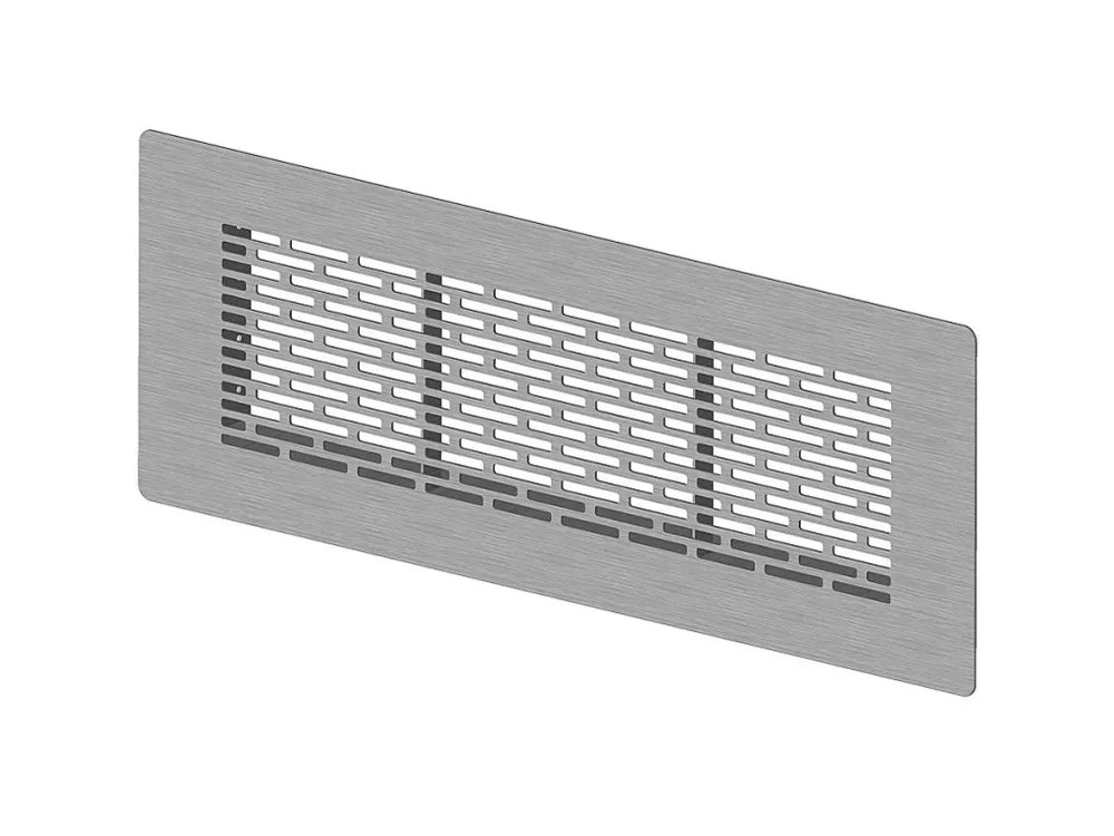 Grila FRANKISCHE, profi-air tunnel, pentru Priza de Aer (Plenum), 132 x 52 mm, la 90°, oțel inox vopsit alb