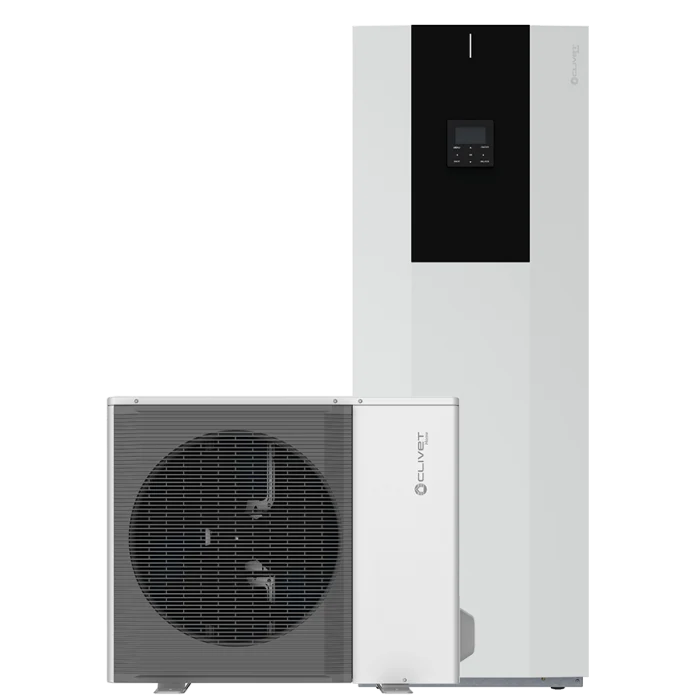 Pompa de caldura aer-apa Clivet SPHERA EVO 2.0 Split, 12.1 KW, Monofazica, cu boiler integrat 250 L, Clasa +++