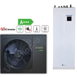Pompa de caldura aer-apa R32 cu boiler incorporat de 190 litri HYUNDAI HYHA-V6W/D2N8/HYHB, rezistenta back-up 3 kW, monofa...