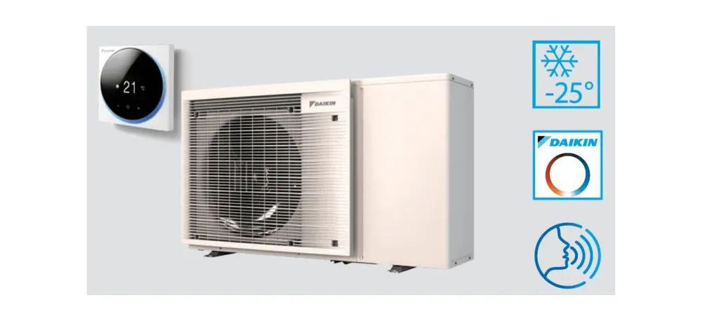 Pompa de caldura monobloc pentru incalzire Daikin Altherma 3 M EDLA08E3V3 - 8kW, cu incalzitor de rezerva integrat 3kW