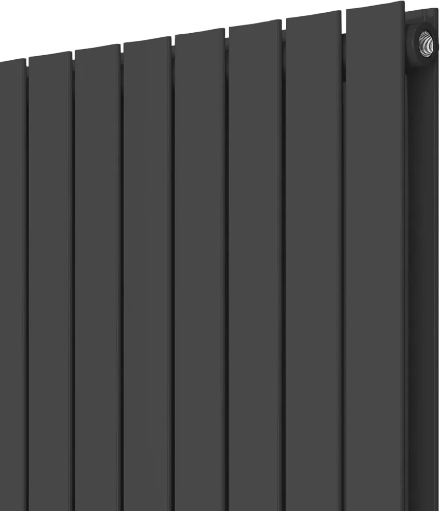 Radiator de design din otel, orizontal, plat, dublu strat, 600 x 614 mm, 819 W, racord central, pentru sufragerie/baie, an...
