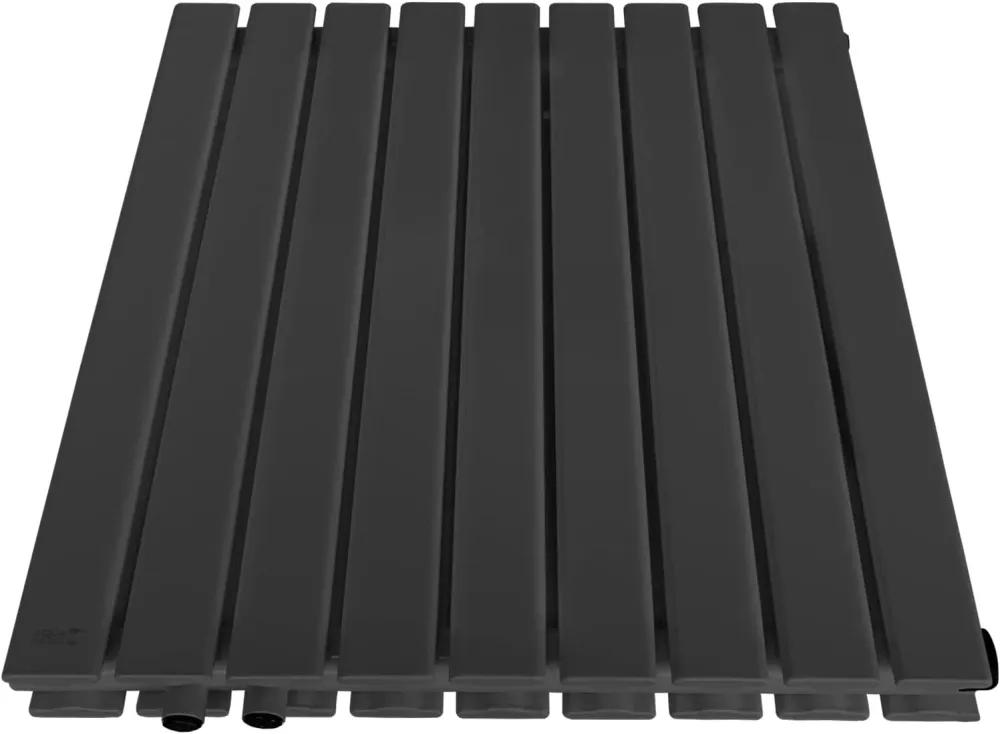 Radiator de design din otel, orizontal, plat, dublu strat, 600 x 614 mm, 819 W, racord central, pentru sufragerie/baie, an...