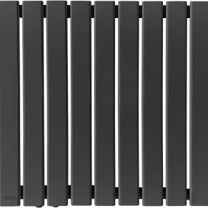 Radiator de design din otel, orizontal, plat, dublu strat, 600 x 614 mm, 819 W, racord central, pentru sufragerie/baie, an...