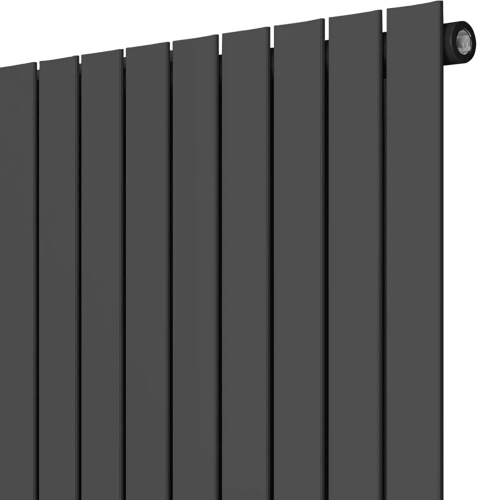 Radiator de design din otel orizontal, plat, cu un singur strat, 600 x 886 mm, 646 W, racord central de 1/2 toli, pentru s...