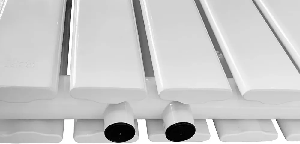 Radiator de design orizontal, dublu strat, 600 x 1022 x 69 mm, racord central de 1/2 toli, alb, tip panou
