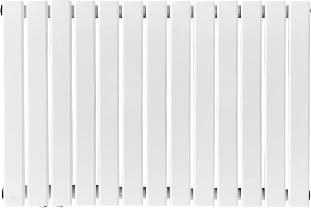 Radiator de design de otel, orizontal, dublu strat, 600 x 886 x 69 mm, racord central de 1/2 toli, alb
