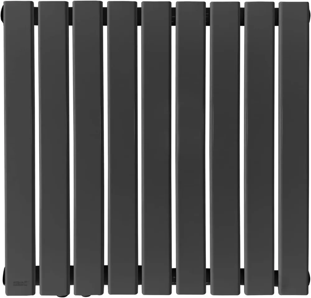 Radiator orizontal cu racord central din otel, plat, cu un singur strat, 600 x 614 mm, 447 W, antracit