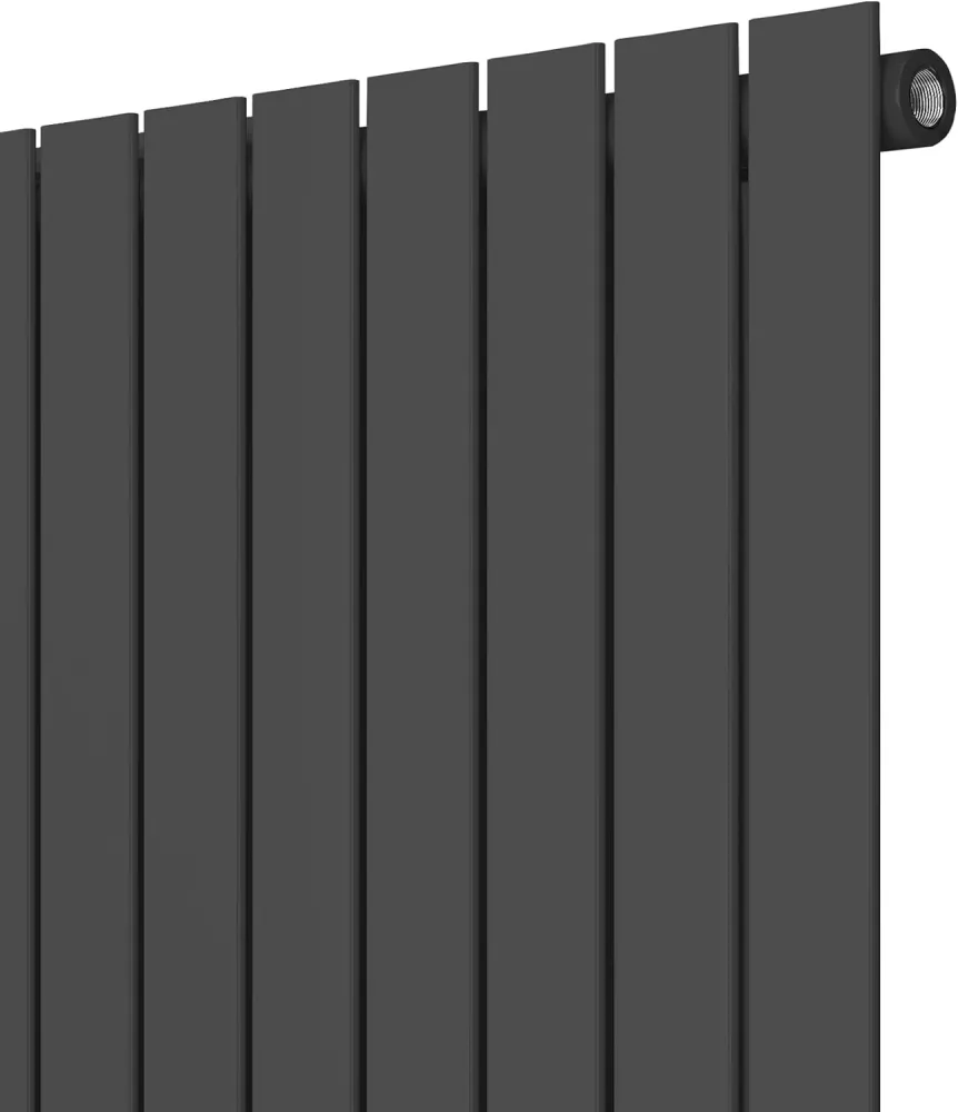 Radiator orizontal cu racord central din otel, plat, cu un singur strat, 600 x 614 mm, 447 W, antracit