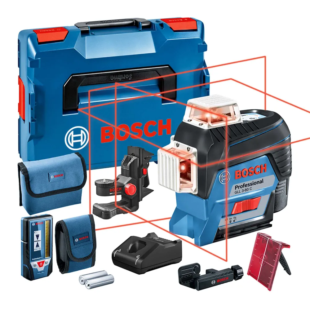 Nivel cu laser Bosch GLL 3-80 C cu receptor