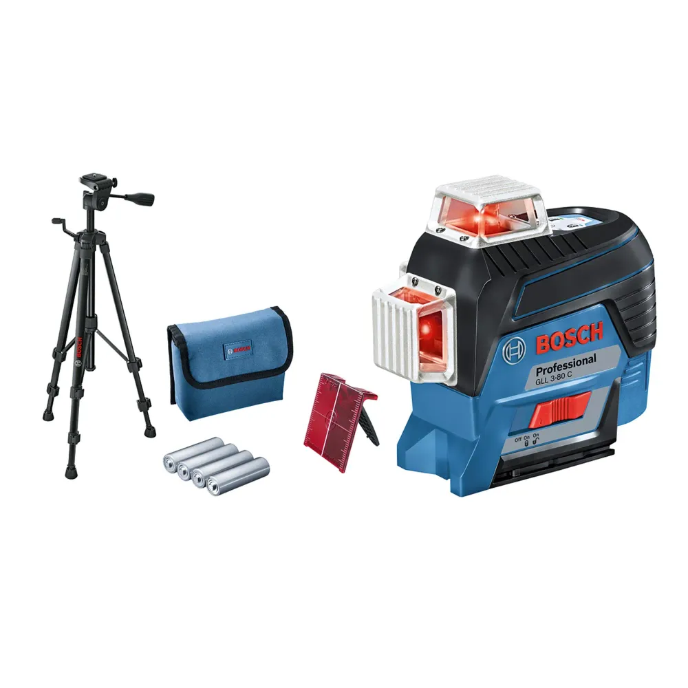 Nivel cu laser Bosch GLL 3-80 C cu trepied