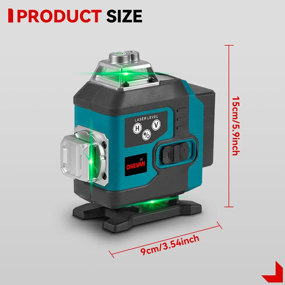 Nivela laser 4D, 16 linii, cu telecomanda, cu 2 baterii, albastru/negru