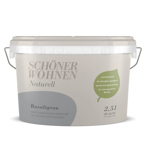 Vopsea perete SCHÖNER WOHNEN, 2,5l, Gri bazalt