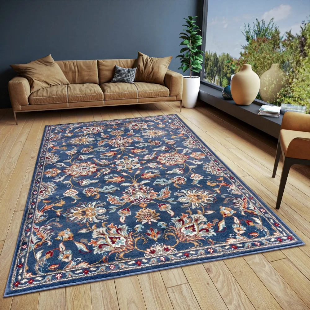 Covor »Caracci« cu design oriental albastru, fire scurte, 200x280 cm