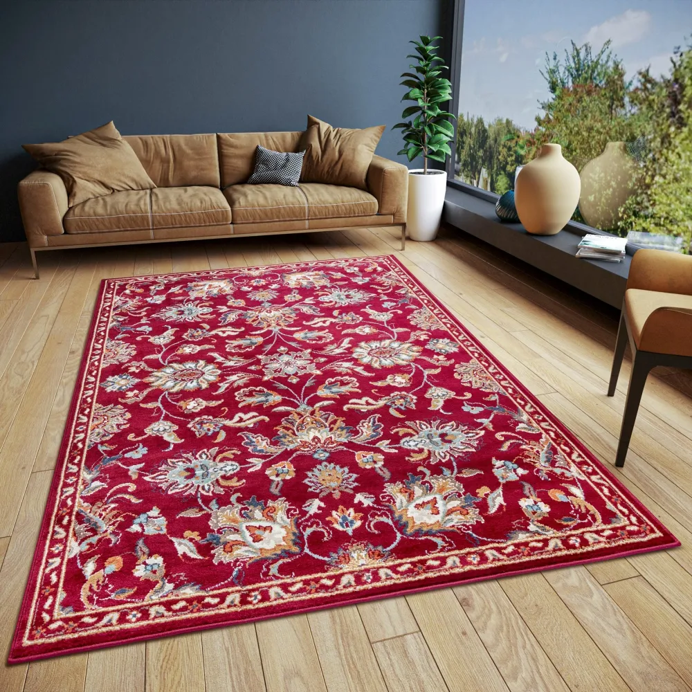 Covor »Caracci« cu design oriental roșu, fire scurte 80x120 cm