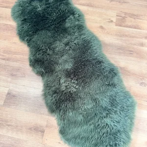 Covor »Dena« verde din blană eco foarte moale și pufoasă 65x185 cm