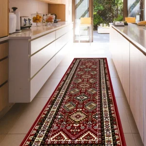Covor »Diantha« cu aspect oriental roșu inchis 70x230 cm