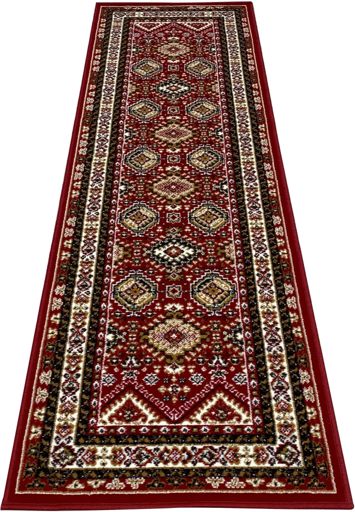 Covor »Diantha« cu aspect oriental roșu inchis 70x230 cm