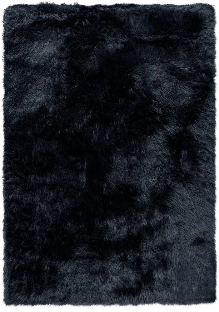 Covor din blana sintetica Lenja, foarte moale si pufos, negru 120x180 cm