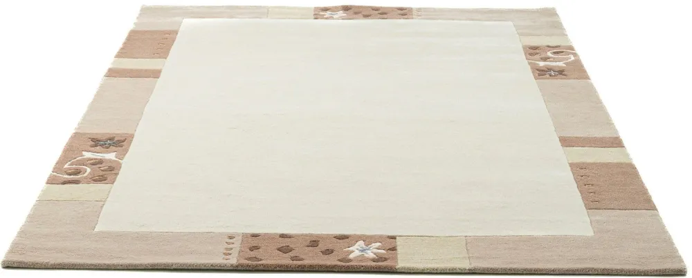 Covor din lână »Royal Ganges« cu design modern bej 200x200 cm