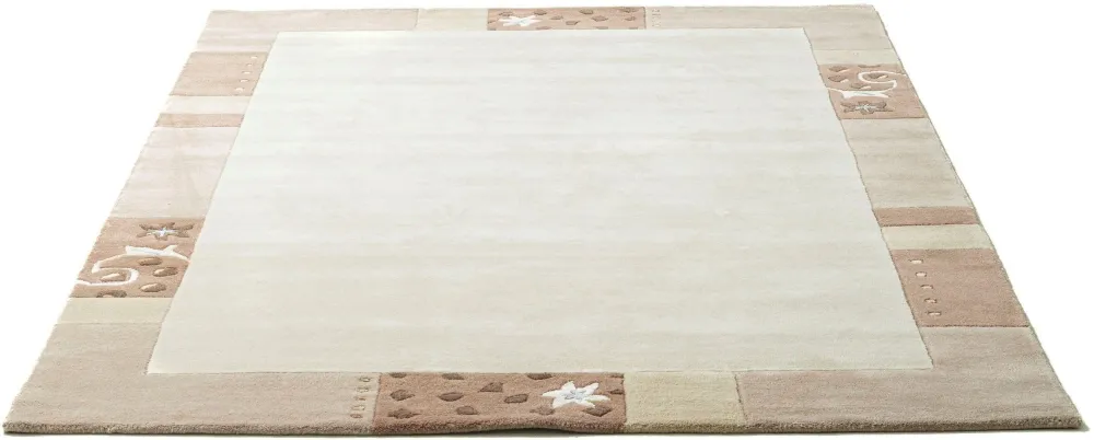 Covor din lână »Royal Ganges« cu design modern bej 200x200 cm