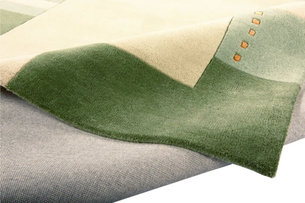 Covor din lână »Royal Ganges« cu design modern verde 70x140 cm