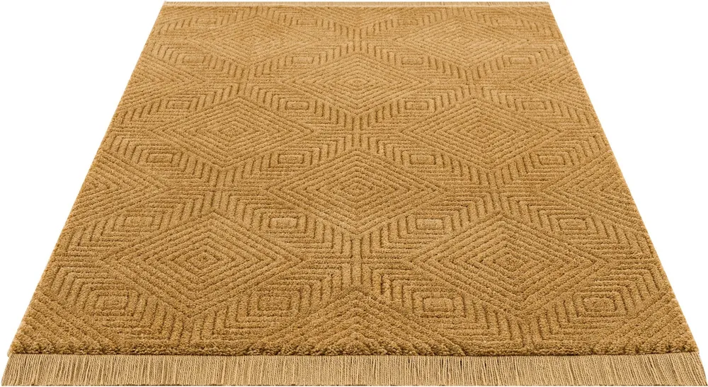 Covor »Duchesse« design grafic, boho cu franjuri galben 160x230 cm