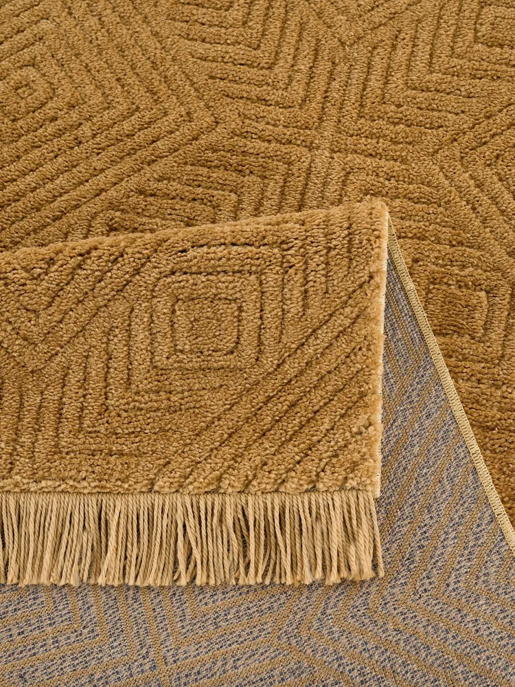 Covor »Duchesse« design grafic, boho cu franjuri galben 160x230 cm