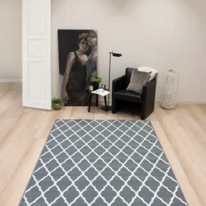 Covor »Elliota« cu fire scurte, design grafic, gri 160x230 cm