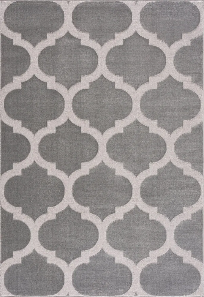 Covor Fenris cu model geometric 3D, gri 120x180 cm