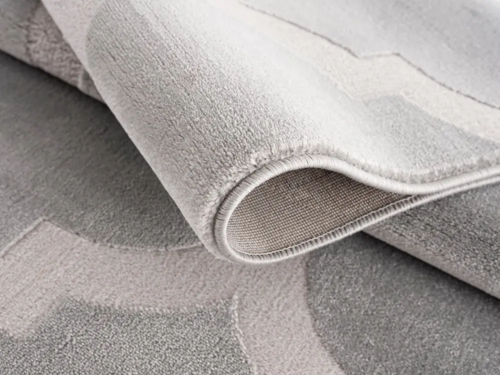 Covor Fenris cu model geometric 3D, gri 120x180 cm