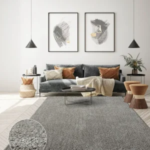 Covor cu fire inalte »Andor« moale si pufos, gri, 120x170 cm