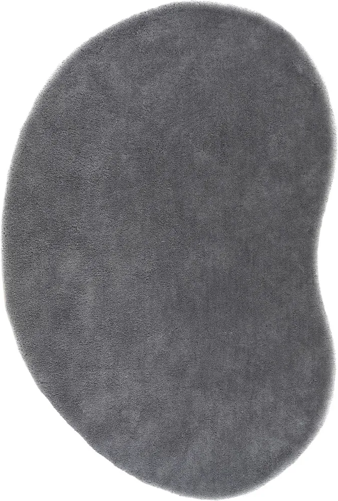 Covor cu fire înalte Halrum, foarte pufos, oval gri inchis 200x300 cm