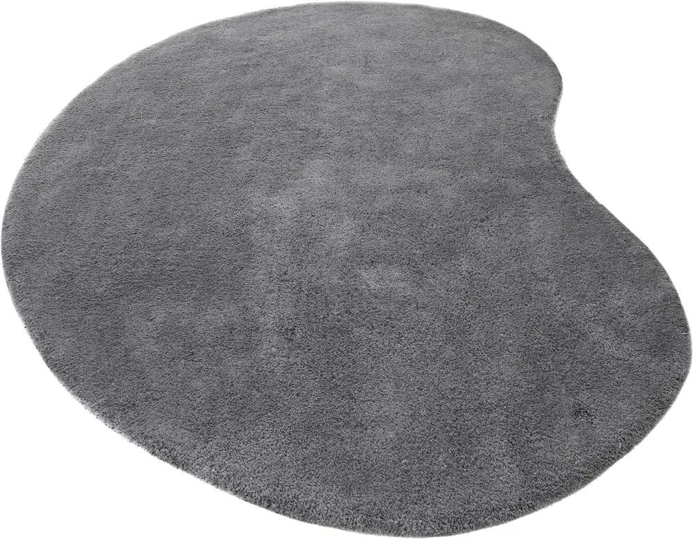 Covor cu fire înalte Halrum, foarte pufos, oval gri inchis 200x300 cm