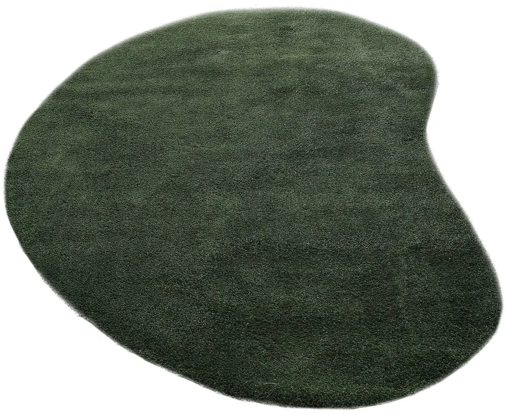 Covor cu fire înalte Halrum foarte pufos oval verde inchis 200x300 cm