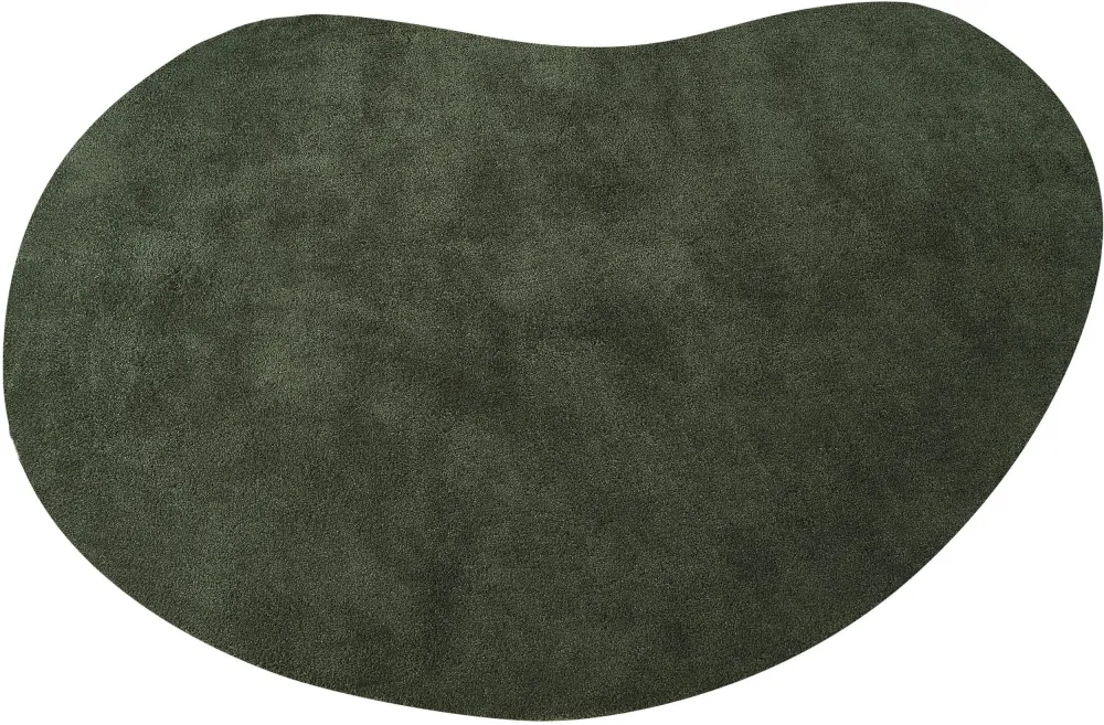 Covor cu fire înalte Halrum foarte pufos oval verde inchis 100x150 cm