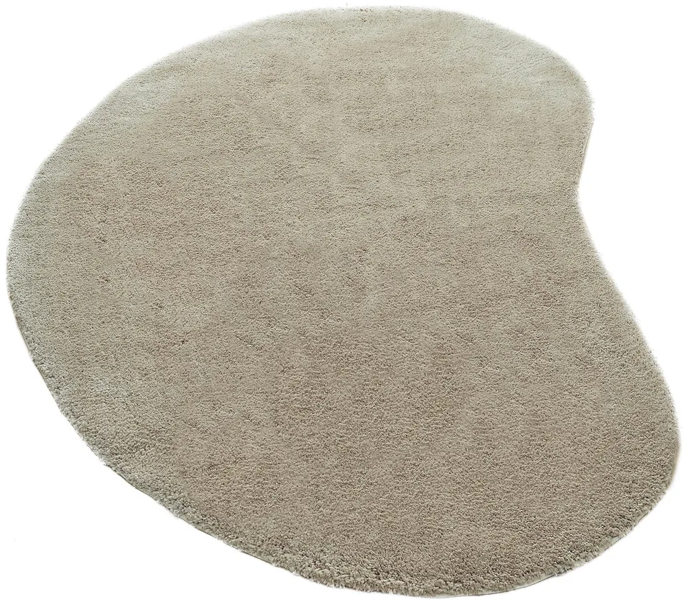 Covor cu fire înalte Halrum foarte pufos oval bej 160x240 cm