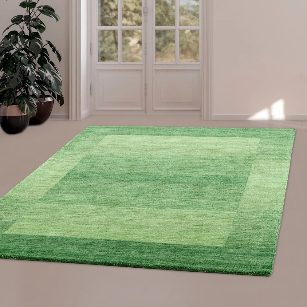 Covor »Gabbeh Super« din lână pură verde 70x140 cm