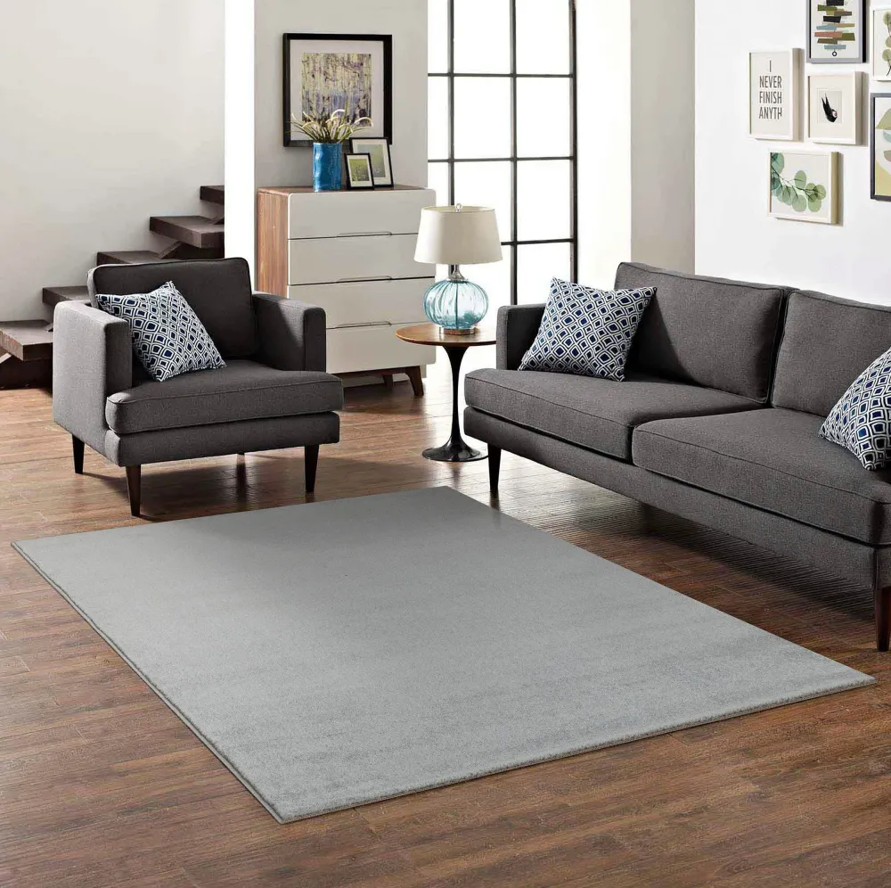 Covor Granada culoare gri cu fire scurte, 120x170 cm