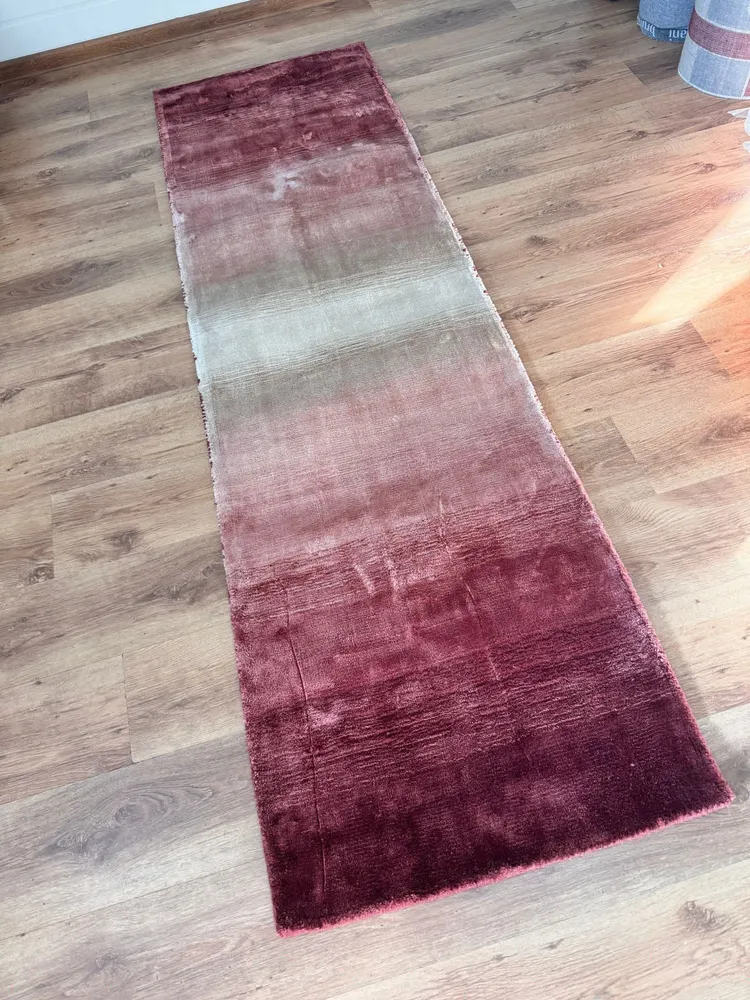 Covor »Katalin« din viscoza cu aspect matasos, vișiniu 70x240 cm