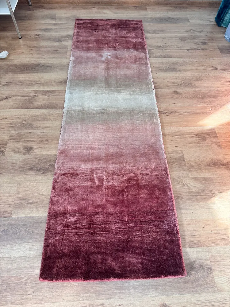 Covor »Katalin« din viscoza cu aspect matasos, vișiniu 70x240 cm