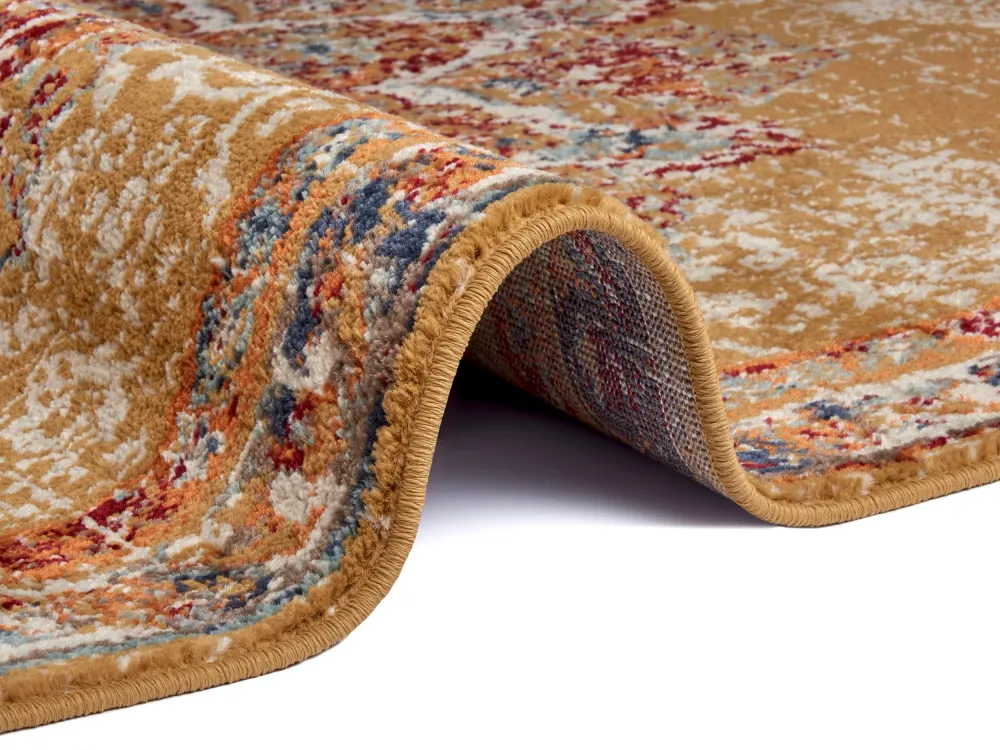 Covor »Maderno« cu design oriental auriu, fire scurte 140x200 cm