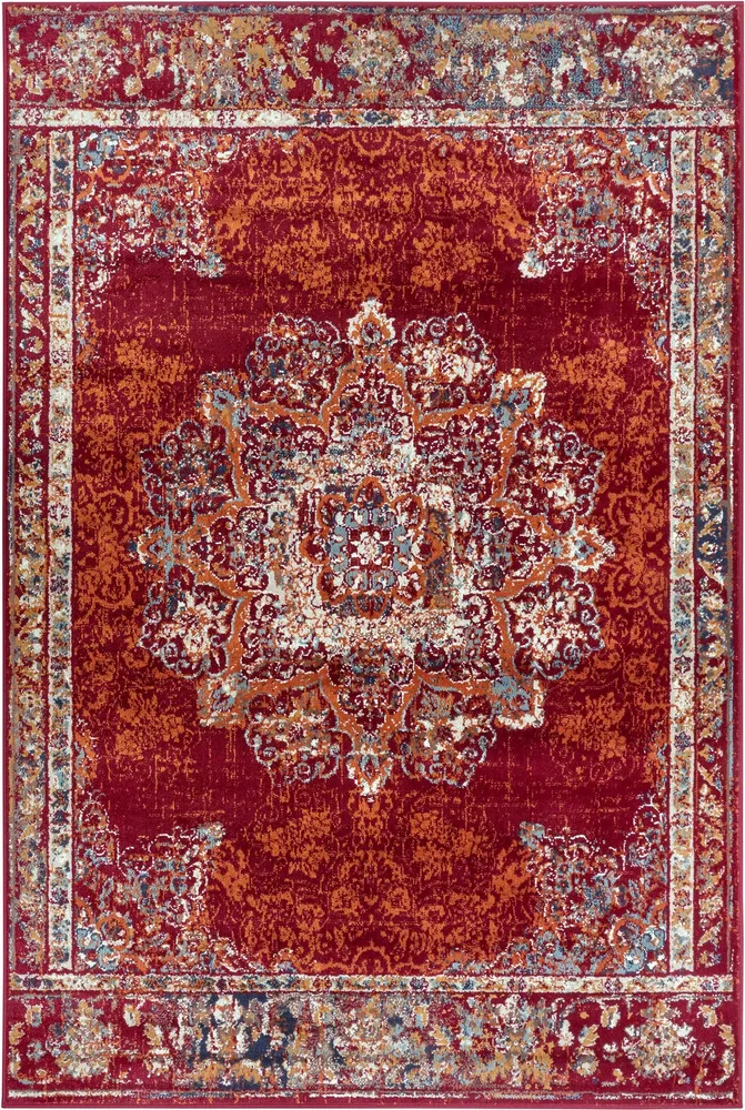 Covor »Maderno« cu design oriental roșu, fire scurte, 80x120 cm