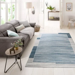 Covor »Madita« cu model modern, fire scurte, albastru 120x180 cm