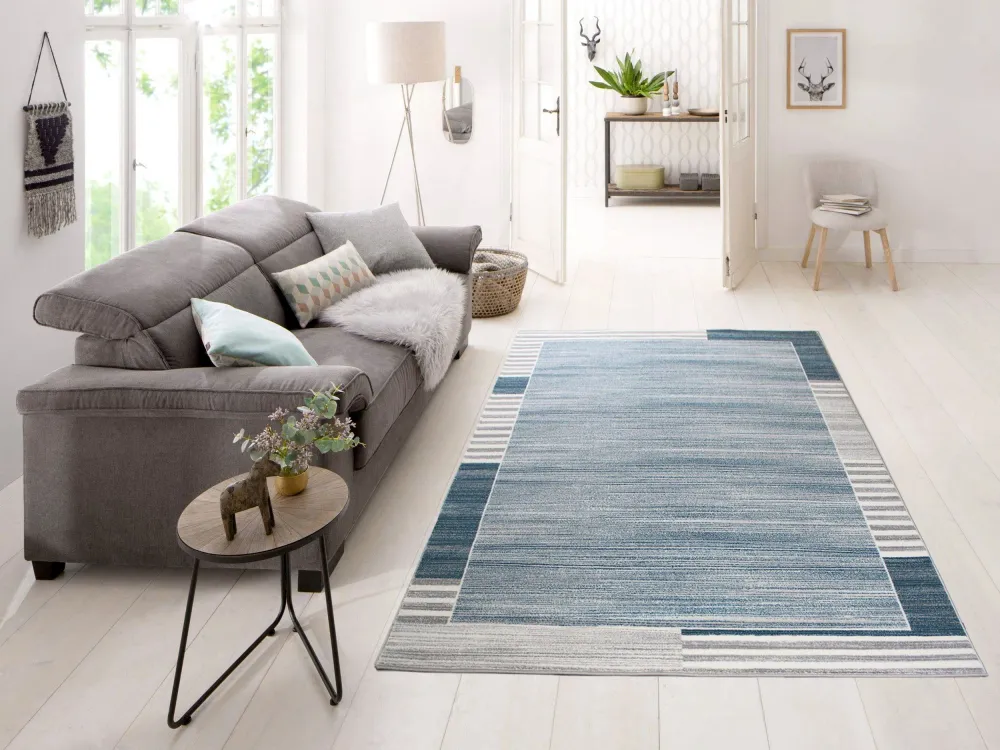 Covor »Madita« cu model modern, fire scurte, albastru 120x180 cm