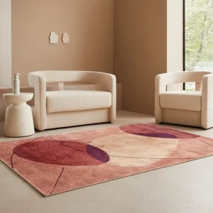 Covor Megan cu model geometric culoare mahon, 120x180 cm