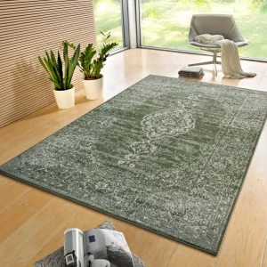 Covor »Meridional« cu design oriental verde, fire scurte 200x290 cm